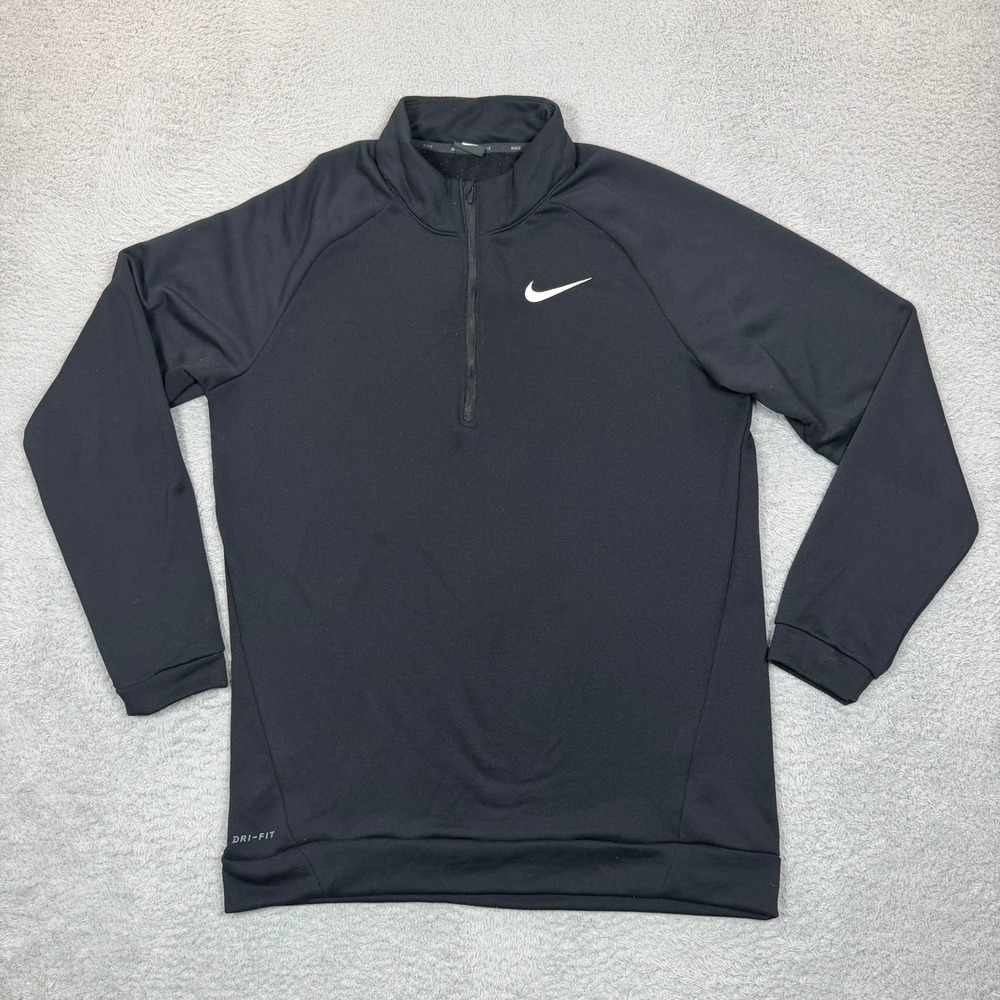 Nike Mens Dri-FIT Black Quarter Zip Pullover Sweatshirt Size LT Long Tall